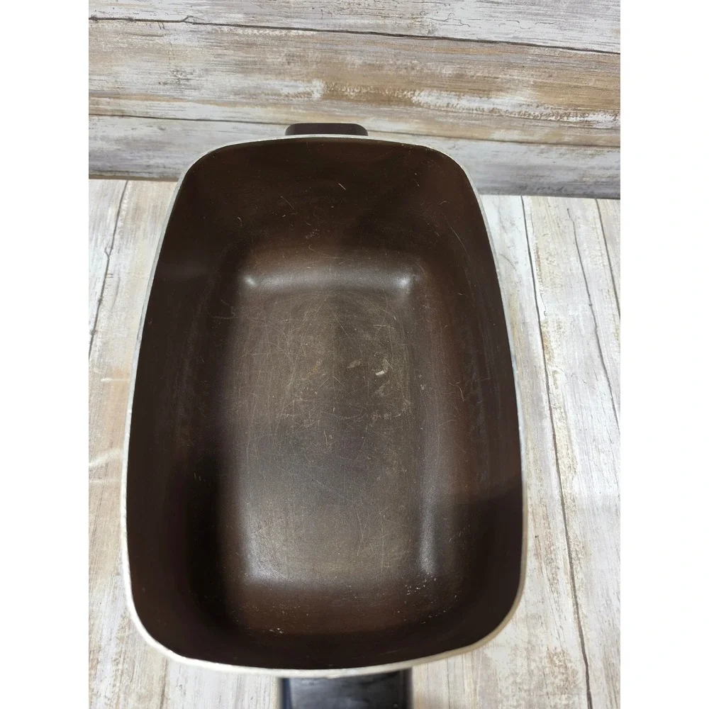 Vintage West Bend Speckled Tan Bird Motif Slow Cooker Deep Pan w/ Lid NO‎ BASE